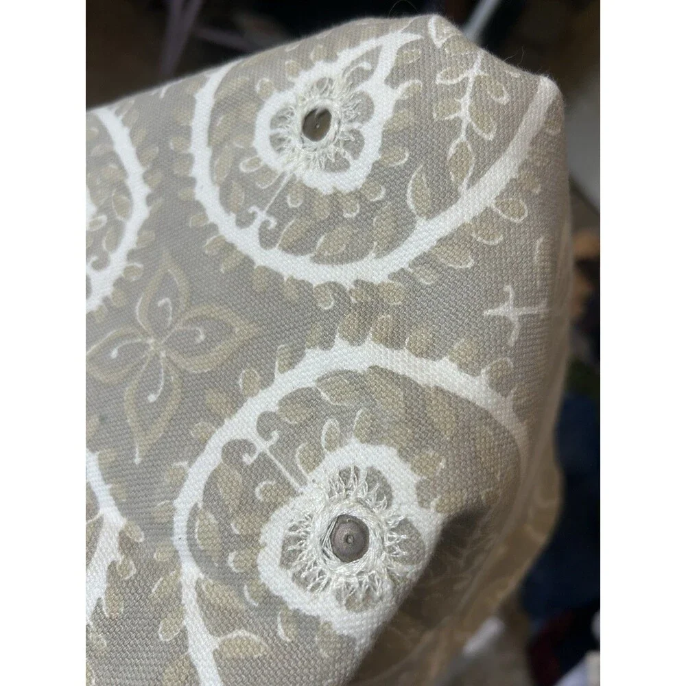 POTTERY BARN Paisley Medallion Pillow Cover Tan Golden Wheat Cotton Button 24”